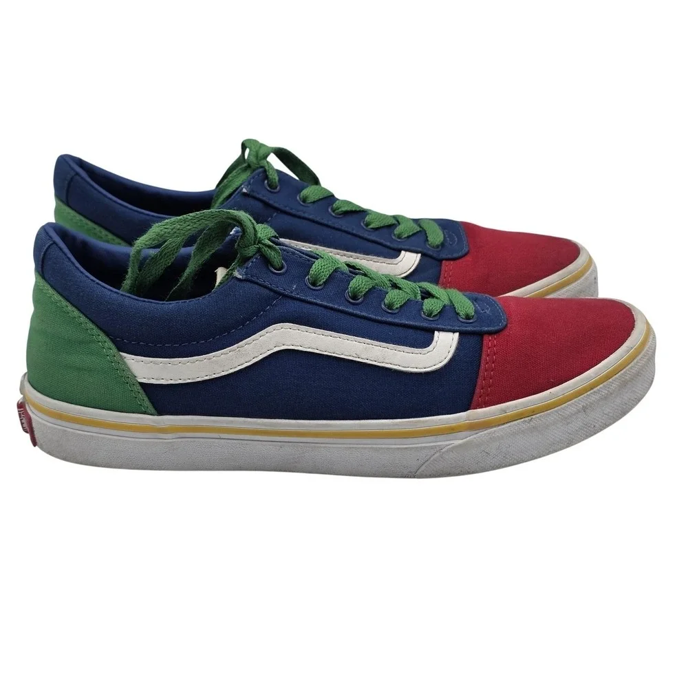 Vans Old Skool Sneakers Youth 6 Multicolor Colorblock Red Blue Green Skate Shoes